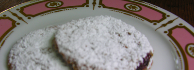 "Pfeffernusse" or  peppernut cookies with cranberries