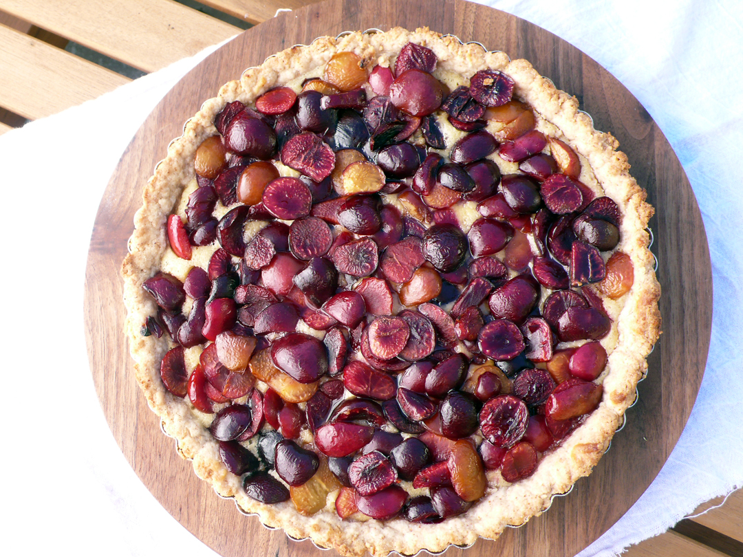 Rustic Cherry Tart with Almond Ice Cream