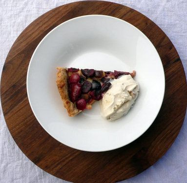 Rustic Cherry Tart with Almond Ice Cream