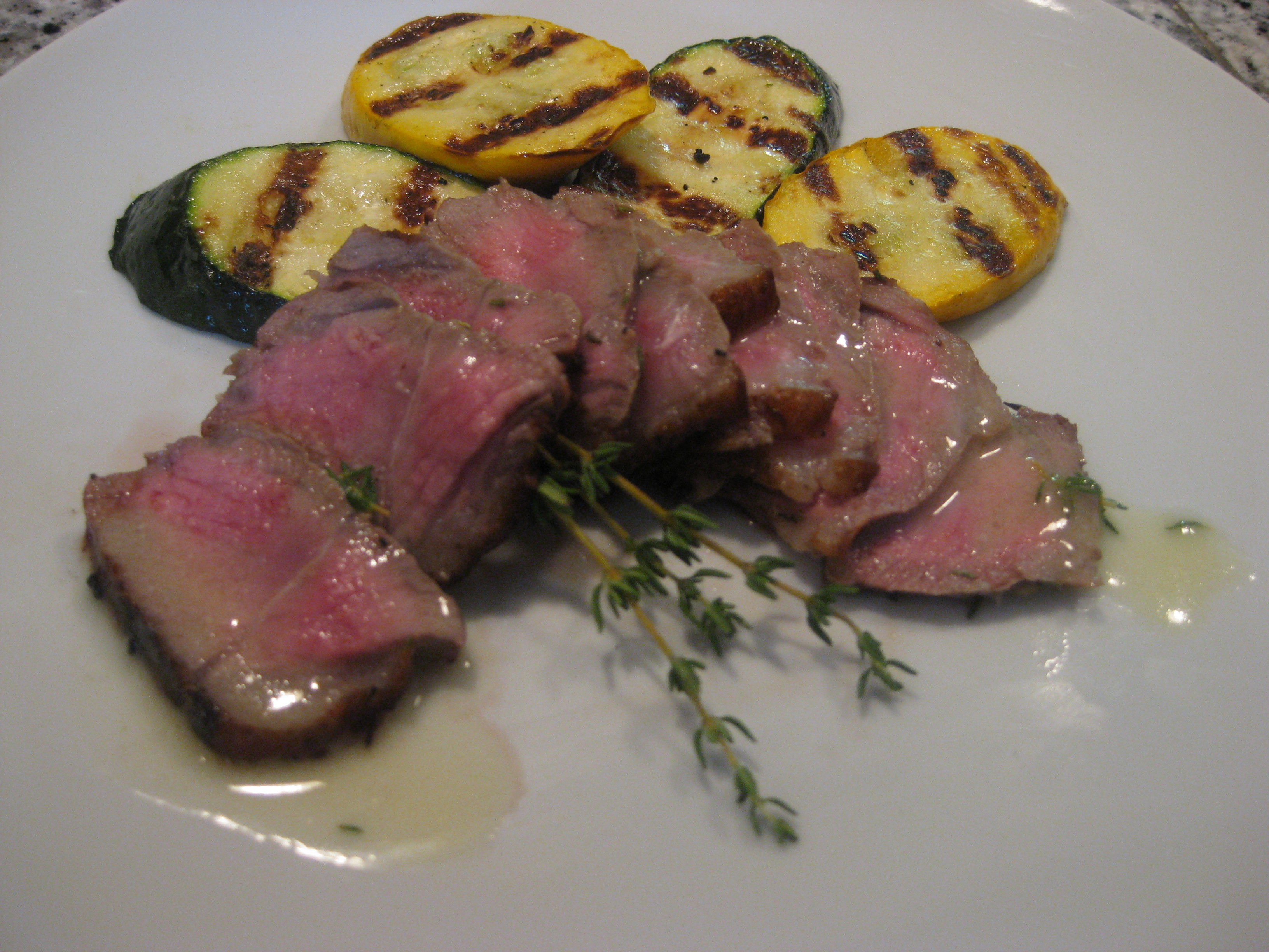 Lemon steaks with thyme butter