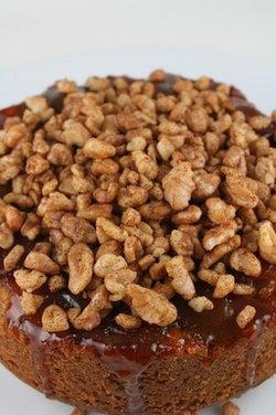 Brown Sugar Apple Upside Down Cake with Apple Cider Caramel and Spiced Walnuts