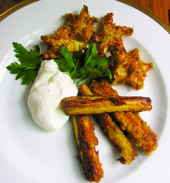 Fun with zucchini fries: stars and stripes