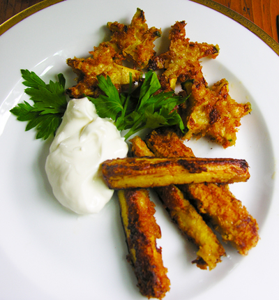 Fun with zucchini fries: stars and stripes