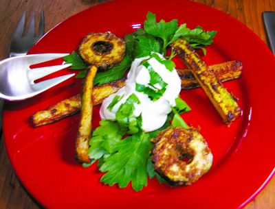 Fun with zucchini fries: stars and stripes