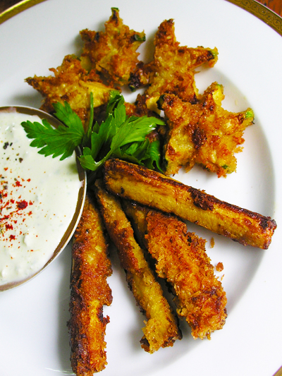 Fun with zucchini fries: stars and stripes