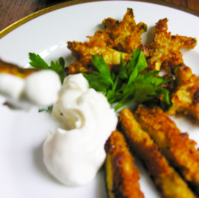 Fun with zucchini fries: stars and stripes