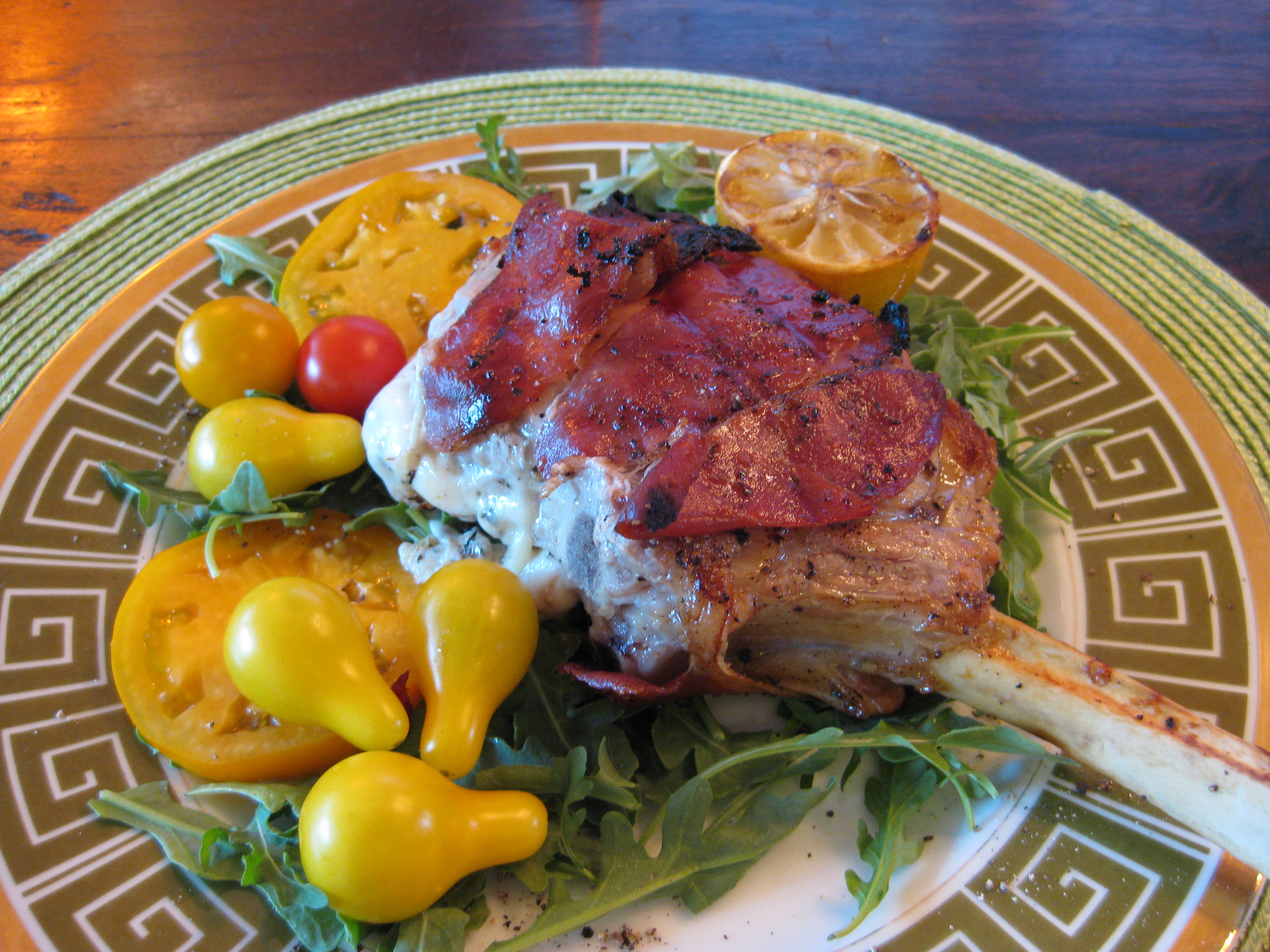 Veal Chops with Mozzerella, Sage & Proscuitto