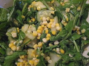 Wilted Zucchini Salad with Sweet Corn and Arugula