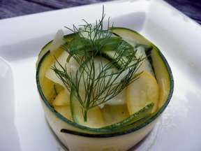 Summer Squash Carpaccio with Fennel, Basil, Mint and Shaved Pecorino