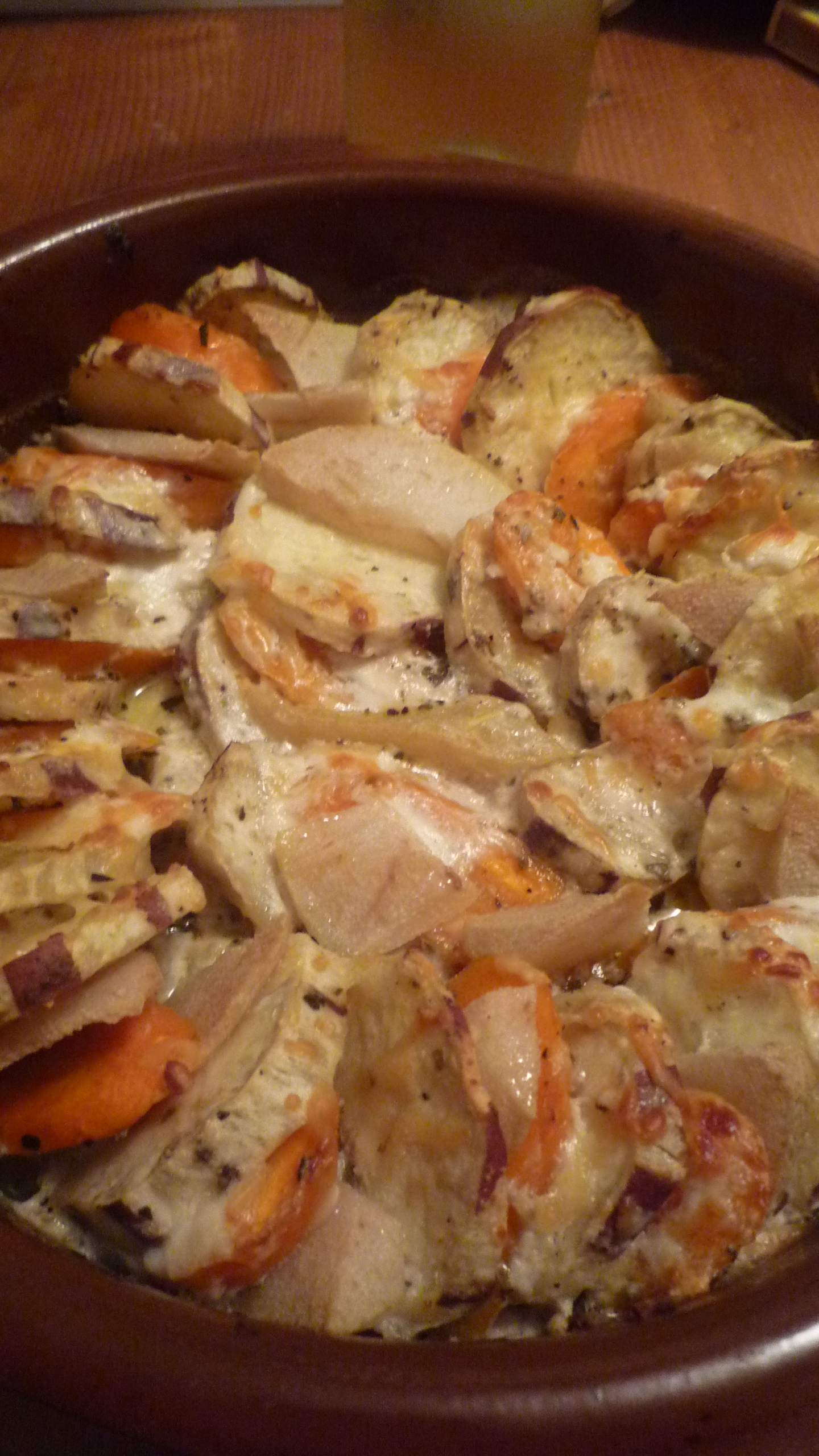 Sweet Potato, Goat Cheese Gratin