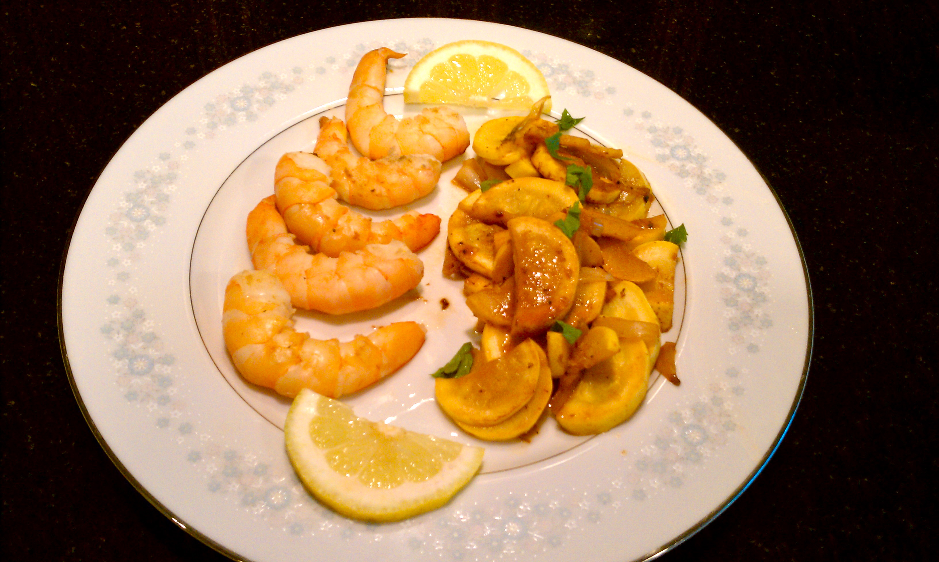 Lemon Yellow Squash with Shrimp