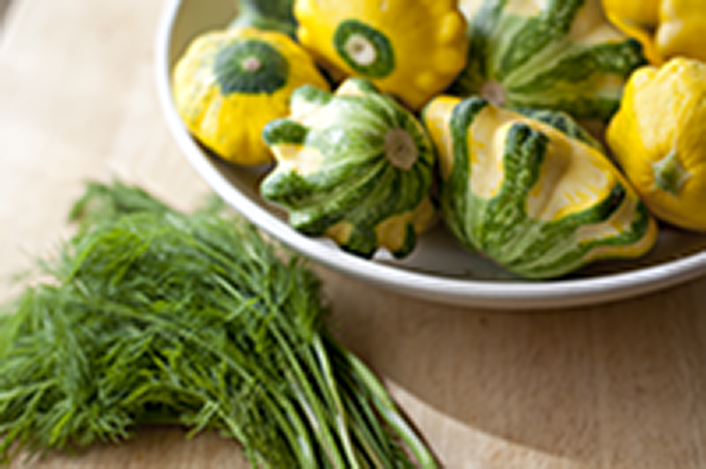 Summer Harvest Soup with Chilled Dill Yogurt