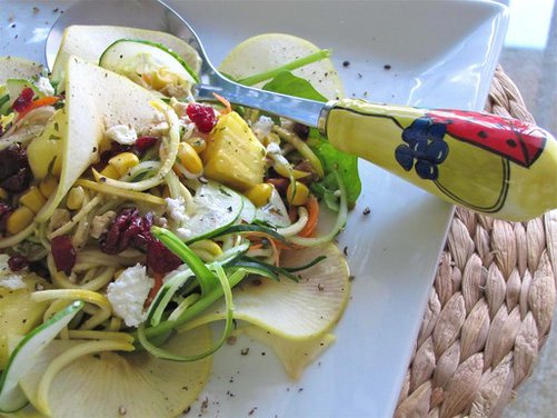 Spiral Squash and Zucchini Salad Explosion