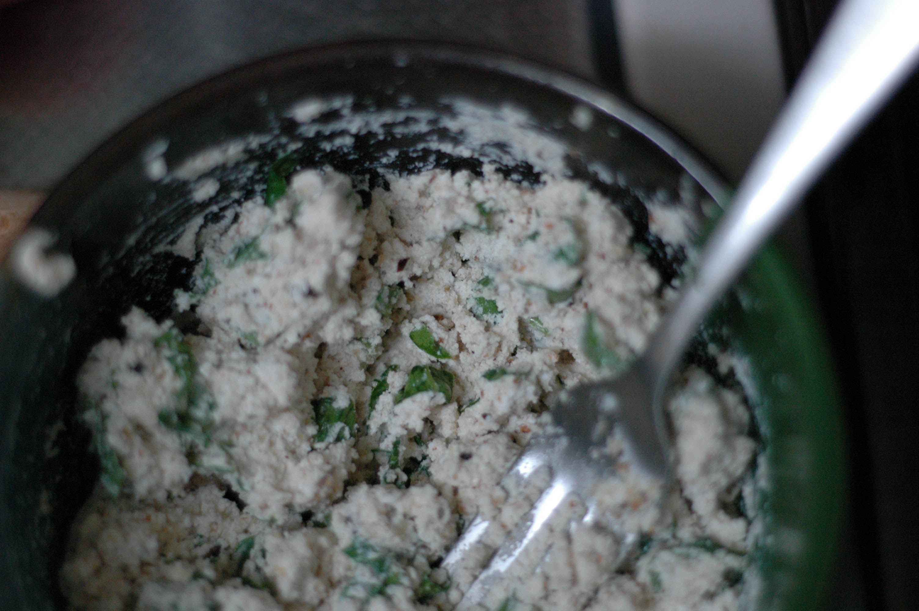 Compound Chevre with basil and walnuts