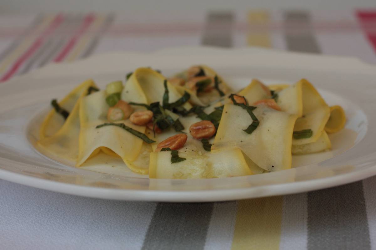 Summer Squash Ribbons with Thai Basil and Peanuts