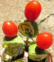 Basil Pinwheels with Chevre