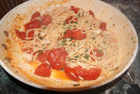 Tagliolini Seabass with Cherry Tomatoes