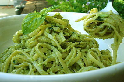 Avocado Basil Pesto Pasta