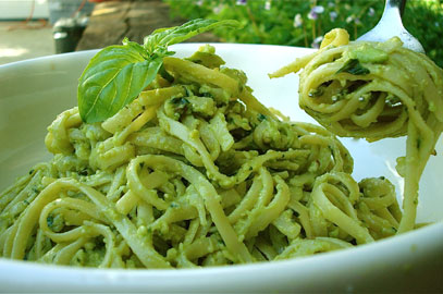 Avocado Basil Pesto Pasta
