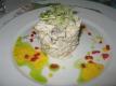 Lobster and Creamy Basil Custard Timbale
