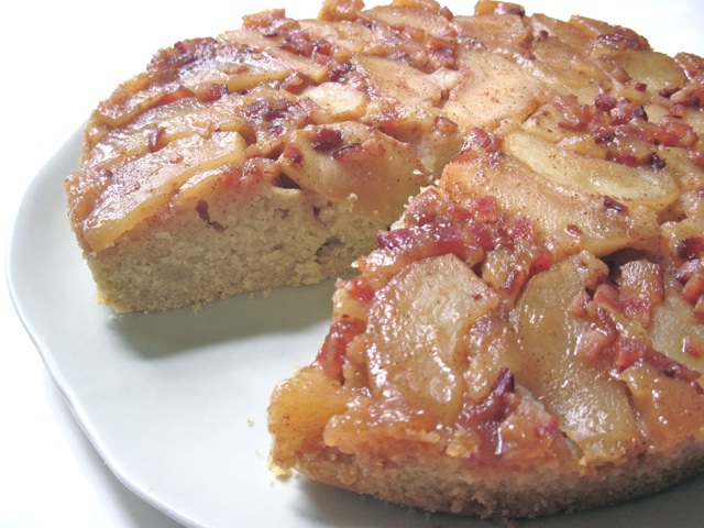 Apple & Candied Bacon Upside Down Cake