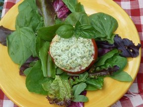 Basil and Chevre Baked Tomatoes