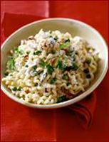 Chilled Pasta Salad with Chicken, Pears, Blue Cheese, and Basil