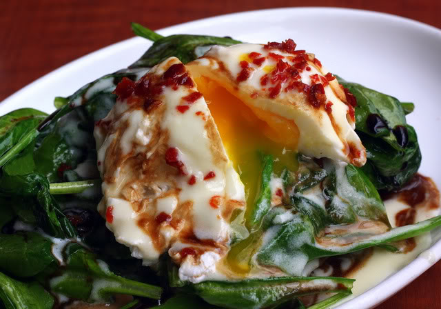 Spinach Basil Salad with Applewood Smoked Bacon and Honey