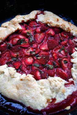 Strawberry Basil Tart with Avocado Ice cream