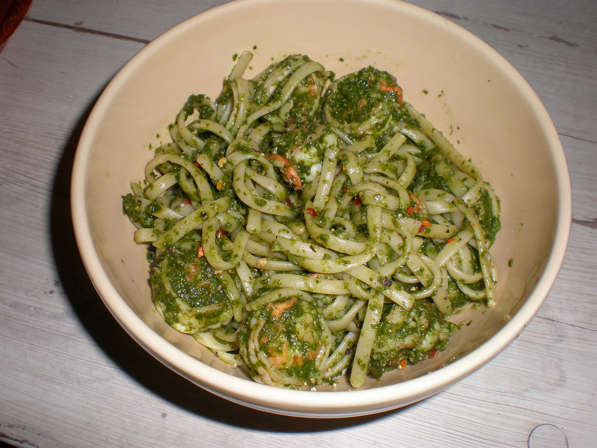 Shrimp, Linguine and Basil