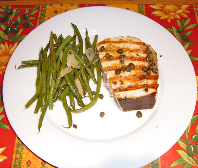 Grilled Swordfish with Lemon and Caper Sauce