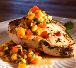 Swordfish-with-mango-and-pepper-salsa