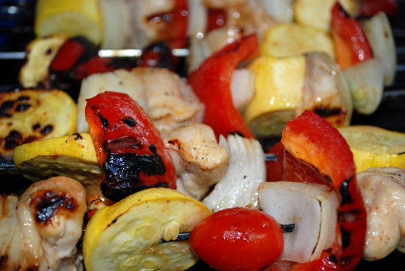 Grilled Margarita Chicken Skewers with Spanish Wild Rice
