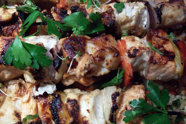 Grilled Soy and Dijon Marinated Swordfish Kebabs
