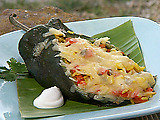 "Caribbean -Yucatan" Lime Cilantro Mint Swordfish Stuffed Poblanos
