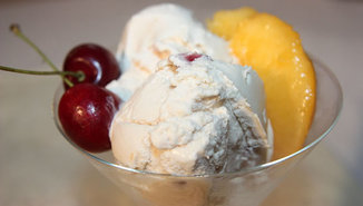 Peach and Cherry Ice Cream