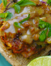 Asian burgers with fresh herbs