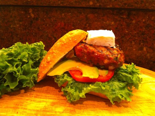 Smokey Chipotle Burgers with Goat Cheese