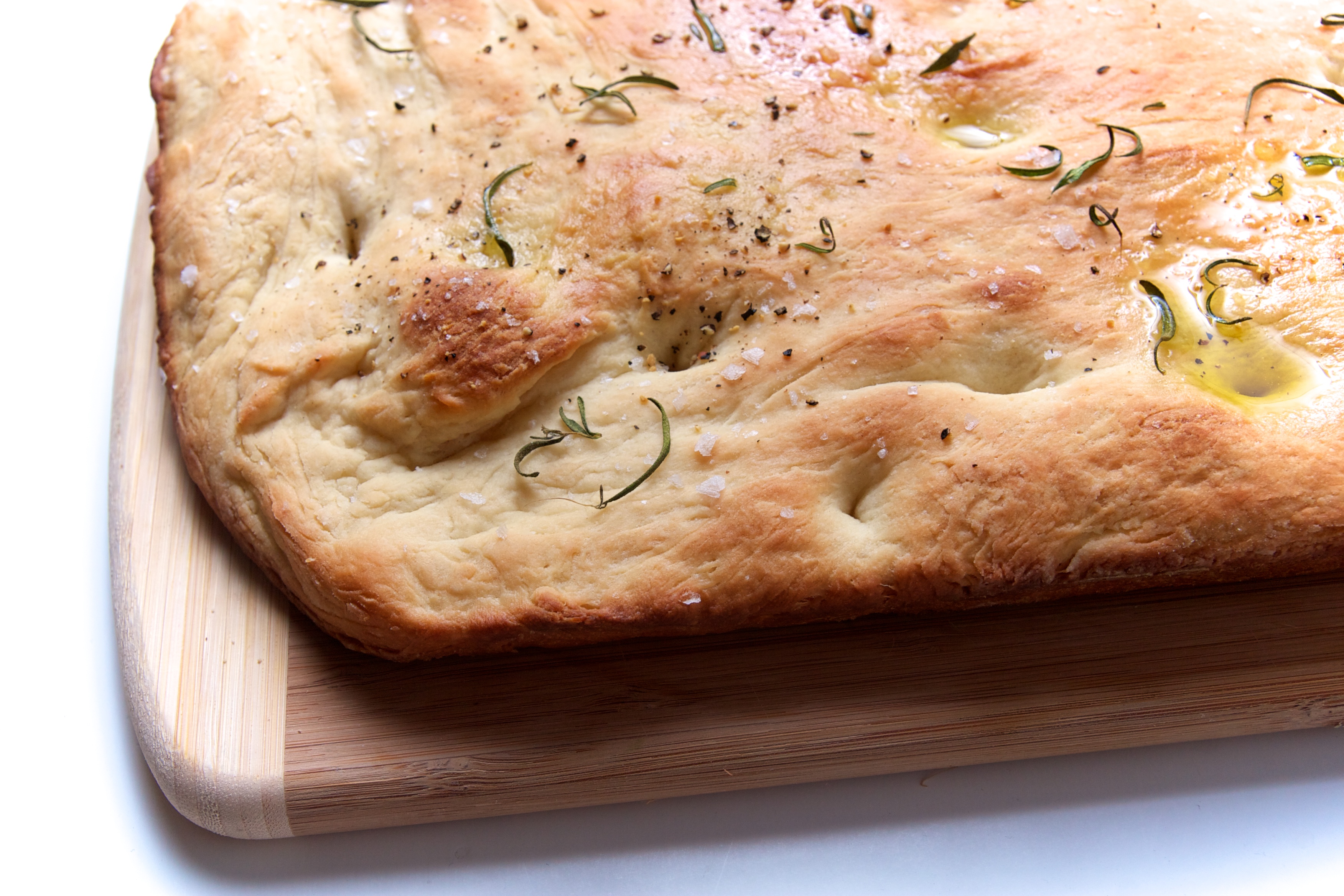 Homemade Focaccia with Rosemary & Sea Salt 