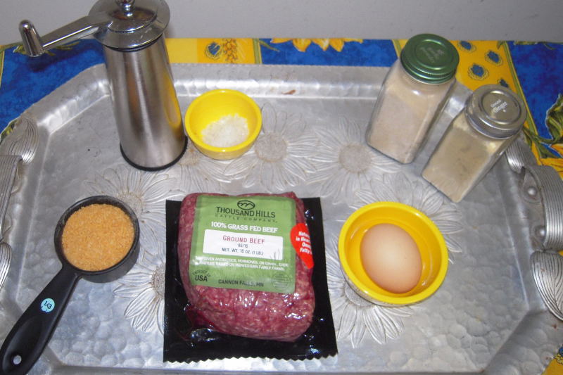 Michael's fabulous burgers with corn flake crumbs