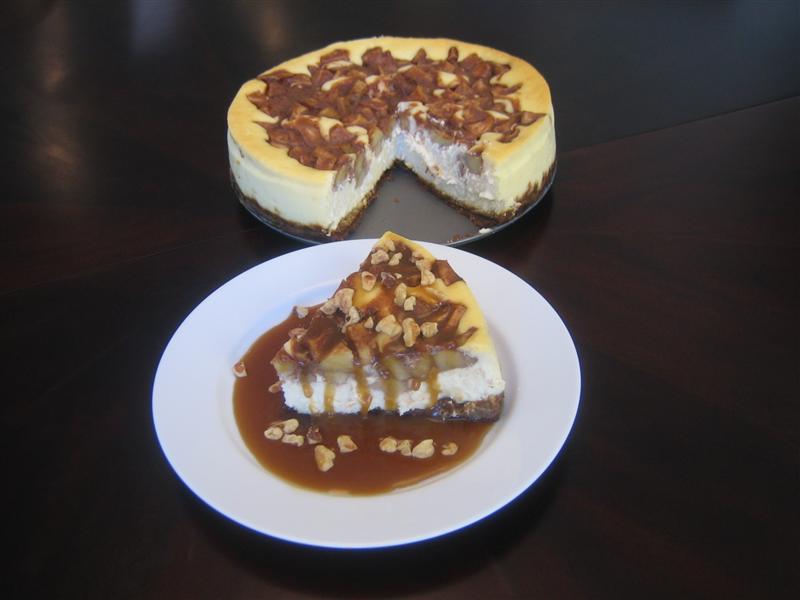 Spiced Apple Cheesecake with Rum Caramel Sauce