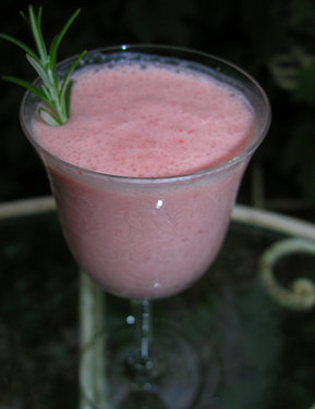 Iced Heirloom Tomato Lassi with Fennel, Orange Zest, and Lavender Honey
