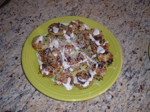 Fried Green Tomatoes with Panko and Parmesean
