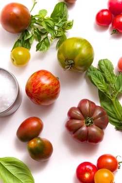 Heirloom Tomato, Fresh Mozzarella & Basil Crostini 