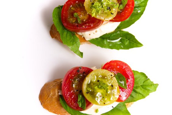 Heirloom Tomato, Fresh Mozzarella & Basil Crostini 