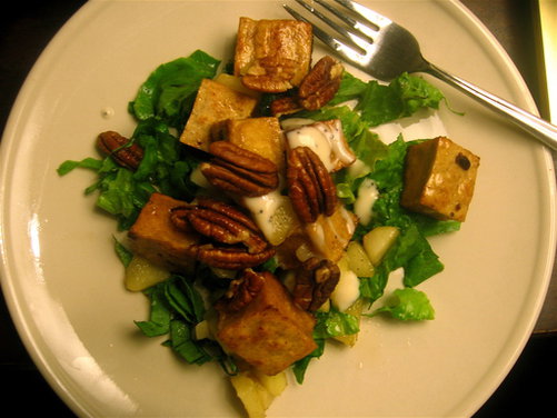 Caramelized Tofu and Gala Apple Salad