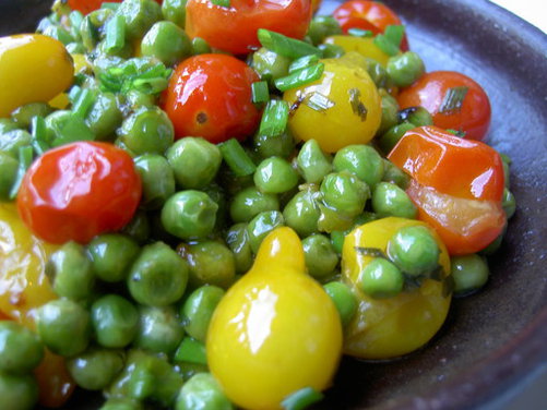 Fresh Heirloom Cherry Tomatoes and Peas