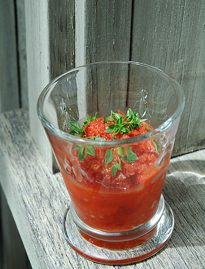 Heirloom Tomato Gazpacho Granita