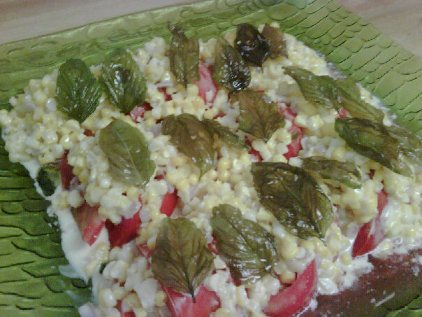 The Summer Veggy Dream - Creamed Corn and Heirloom Tomato with Basil