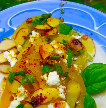 Making an heirloom tomato salad come even more alive...